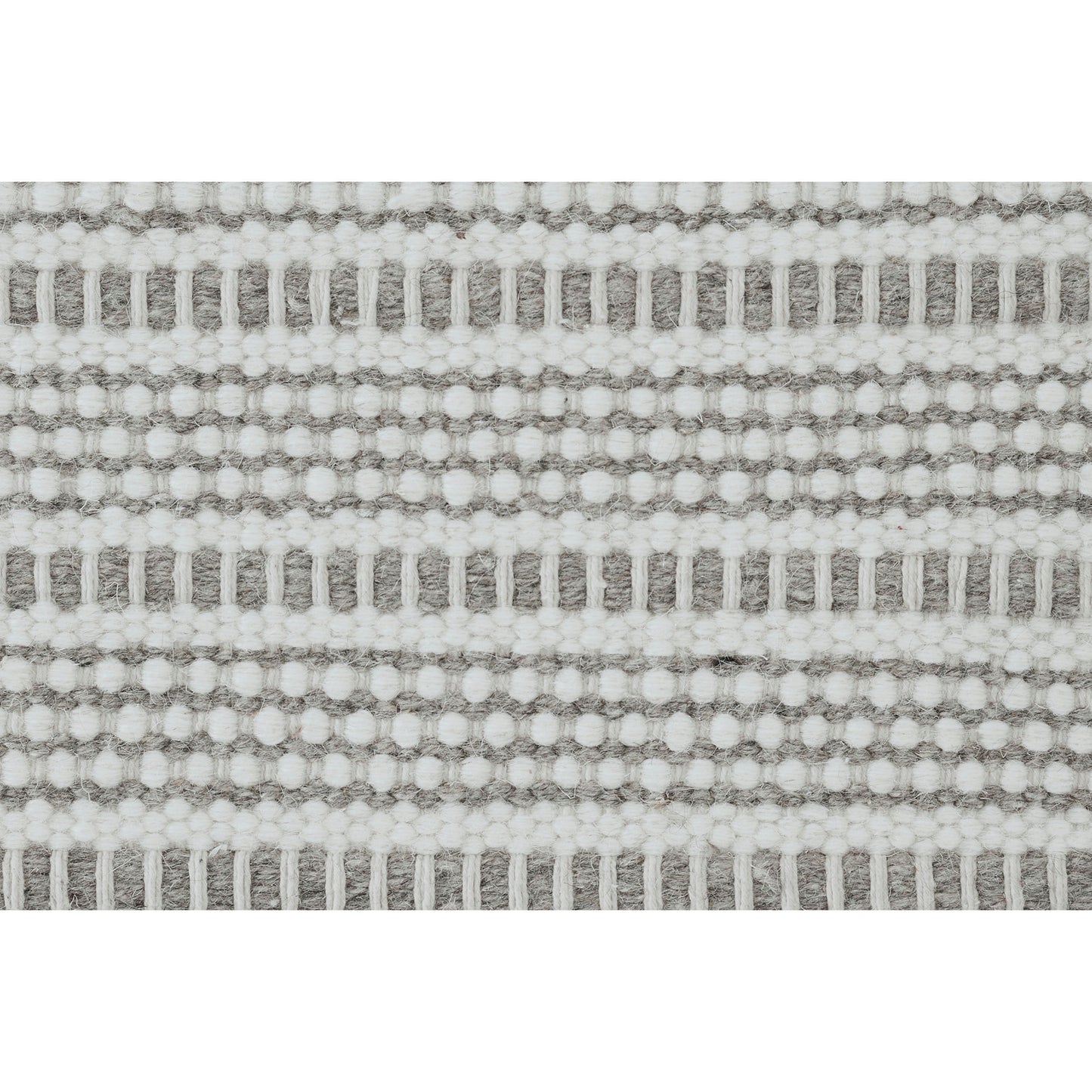Orria Ivory/Grey Hand Woven Wool, Polyester Rug (24X39)