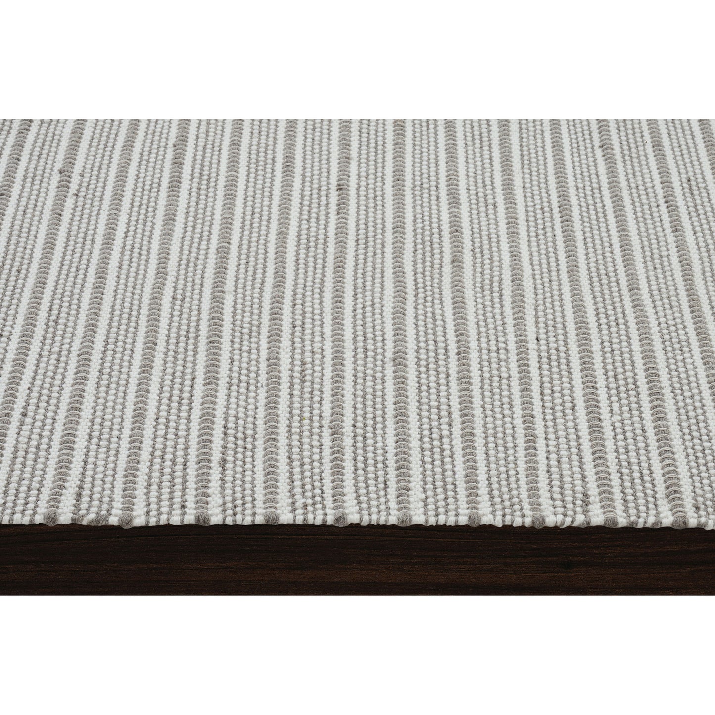 Orria Ivory/Grey Hand Woven Wool, Polyester Rug (24X39)