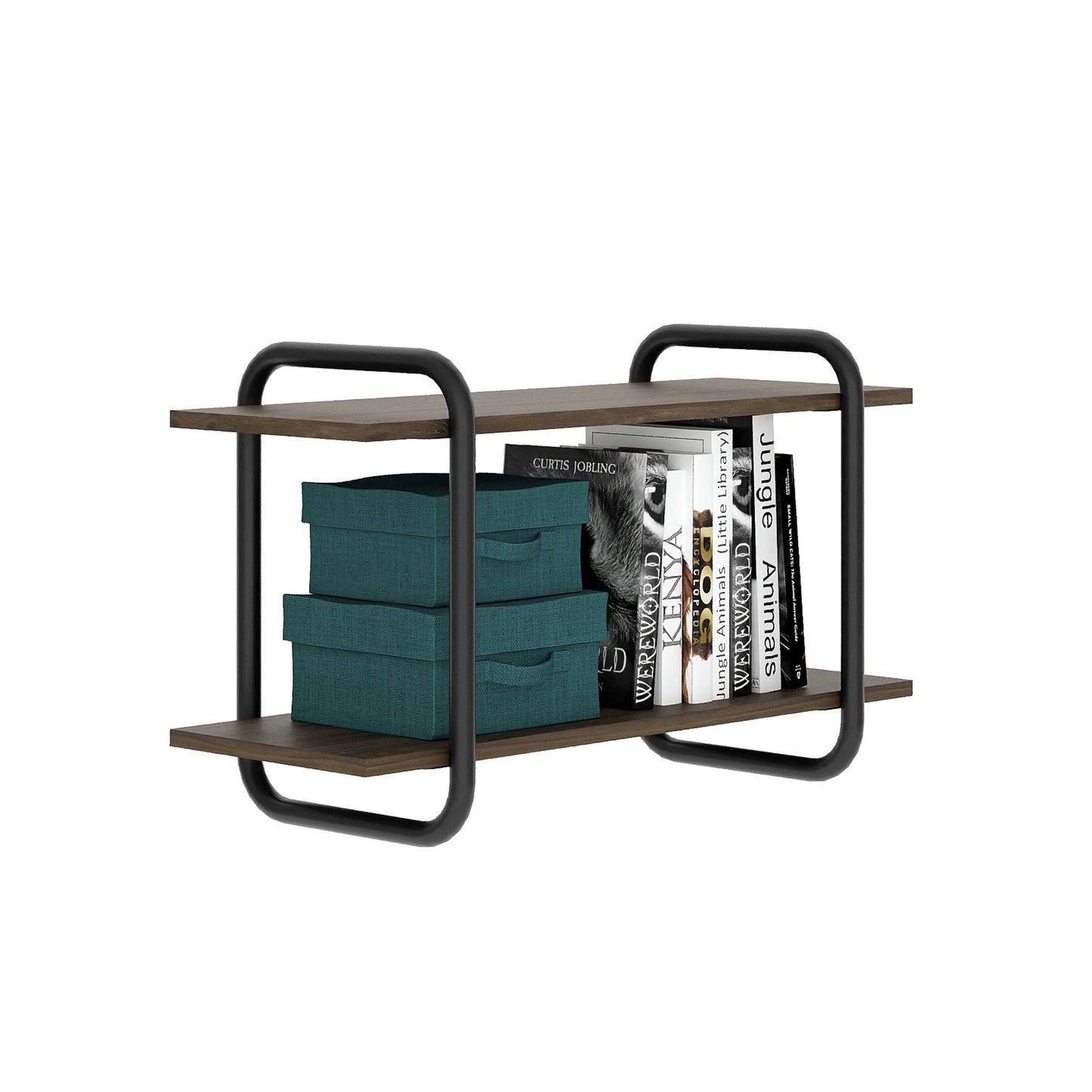 Techni Mobili Modern Floating Wall Shelves, Walnut