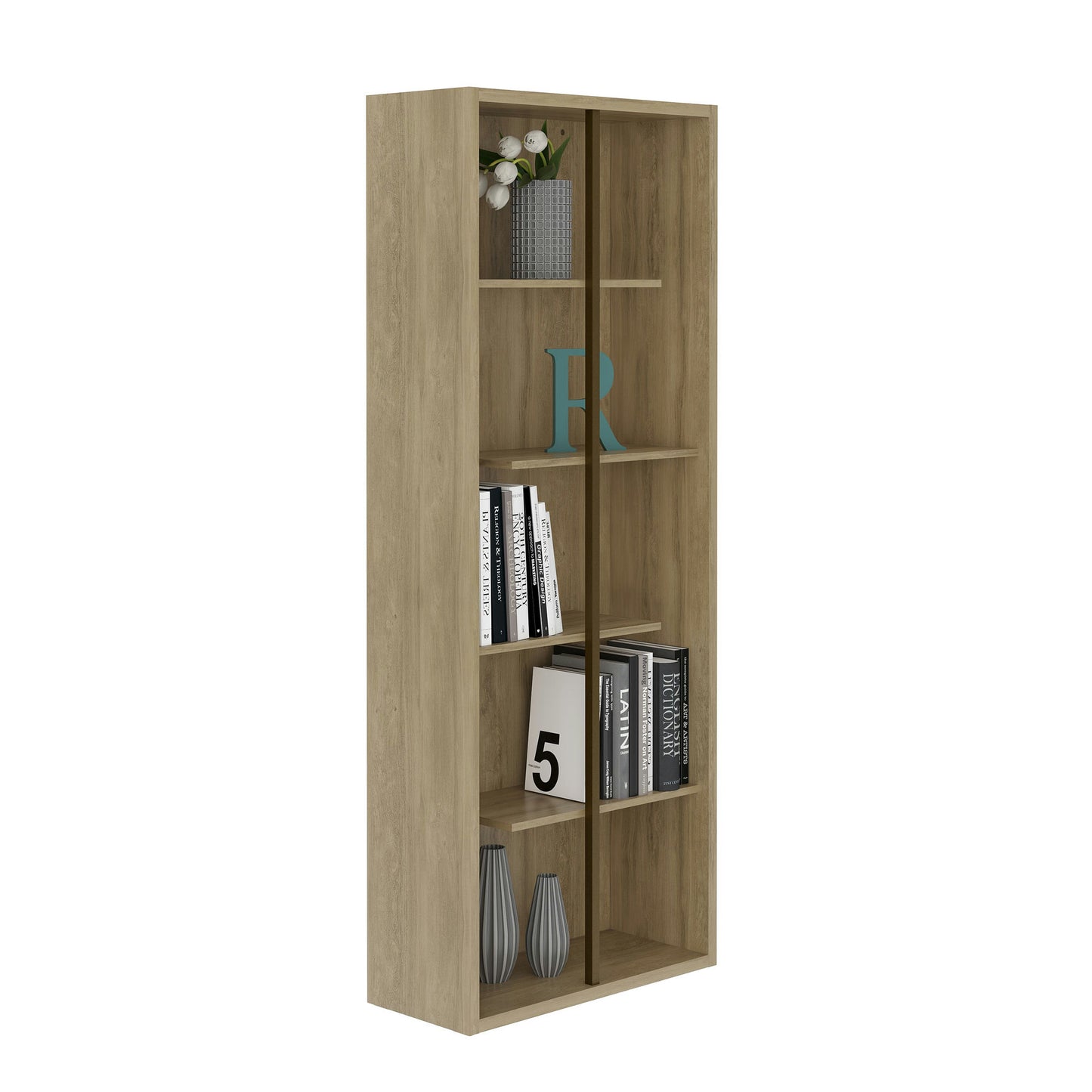 Techni Mobili Standard 5-Tier wooden bookcase, Pine