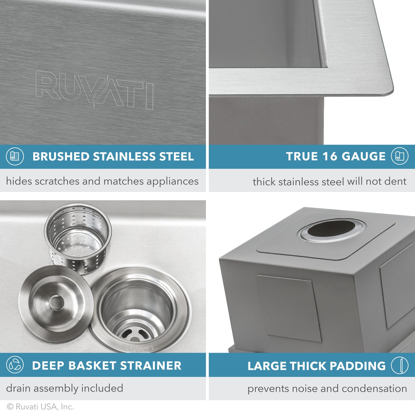 Ruvati Vino 15 x 20 inch Topmount Bar Sink