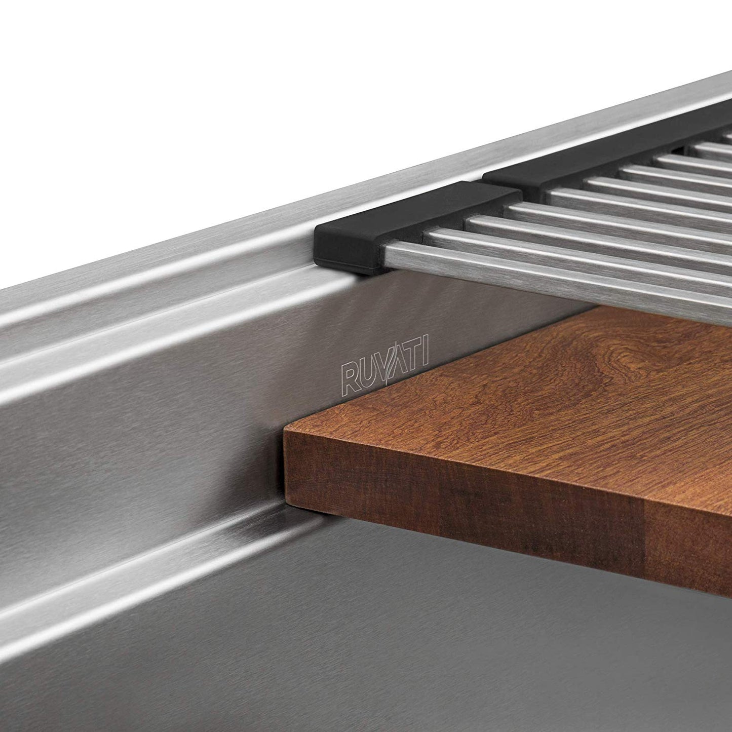 Ruvati Dual-Tier 45 x 19 inch Undermount Stainless Steel Kitchen Sink