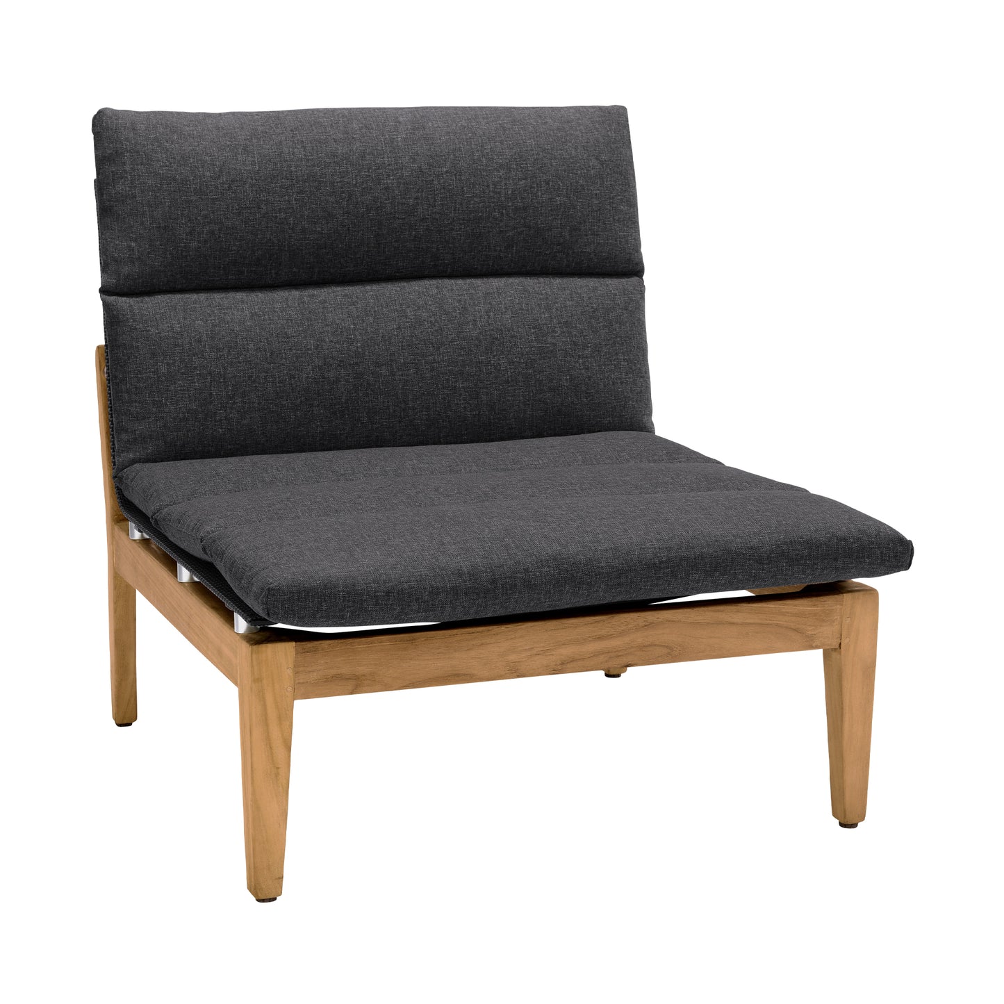 Arno 7 Piece Teak Wood Seating Set in Charcoal Olefin