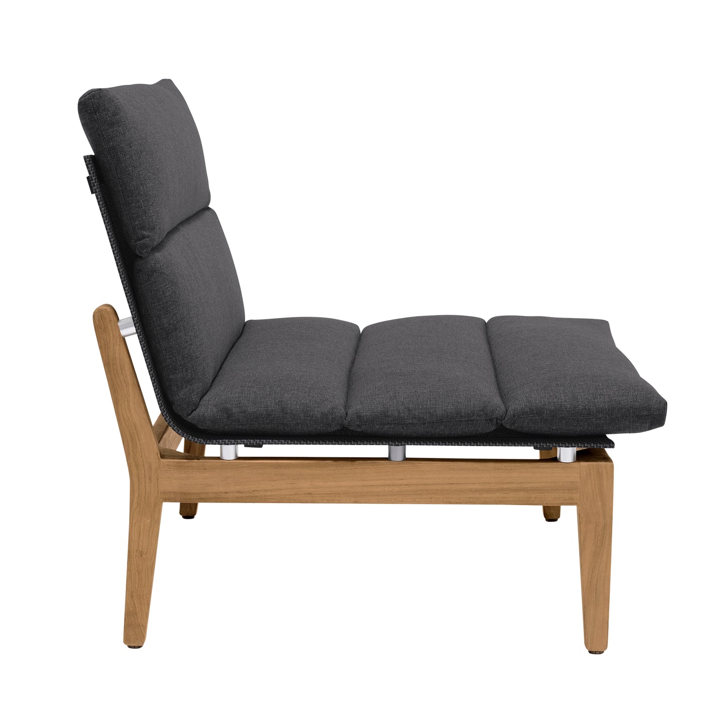 Arno 7 Piece Teak Wood Seating Set in Charcoal Olefin