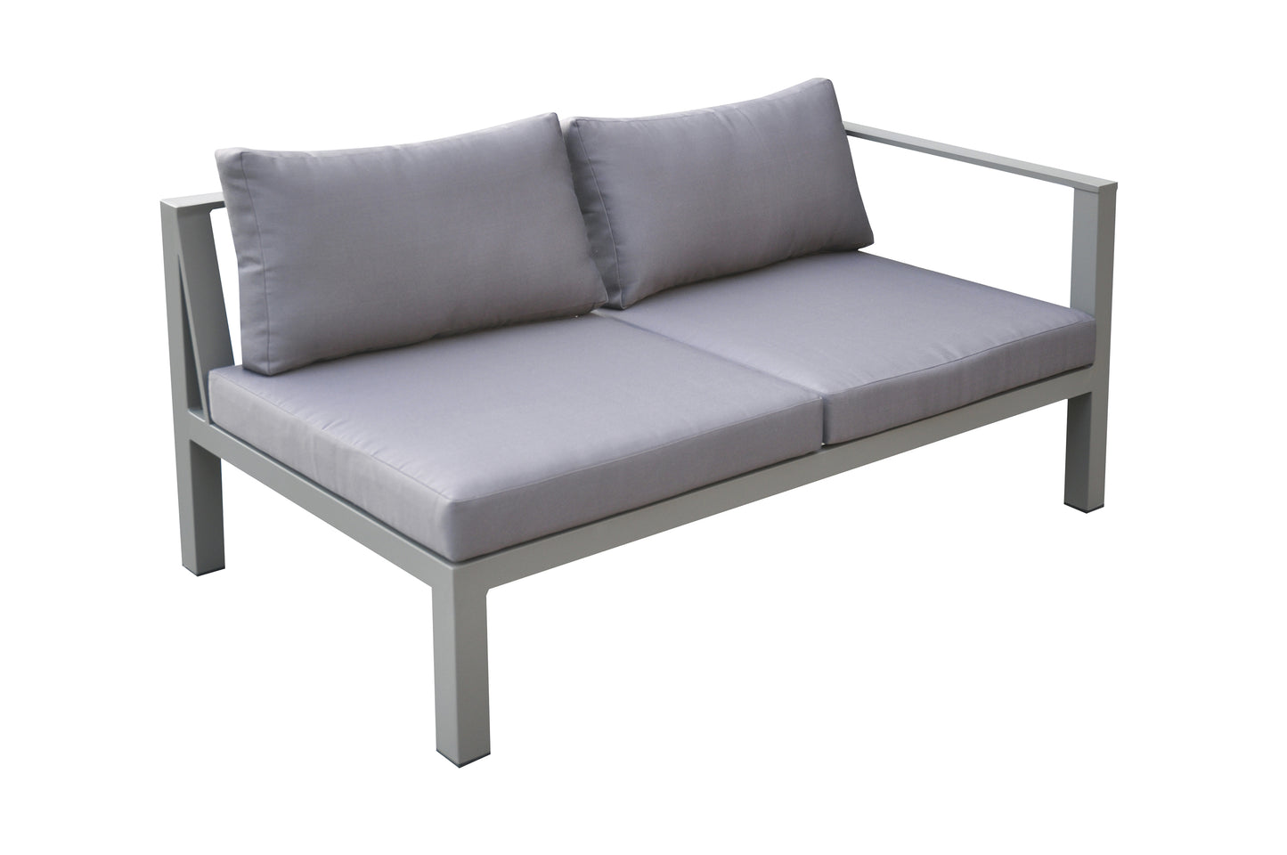 Cliff Patio Aluminum Sectional in Grey Powder Coated Finish