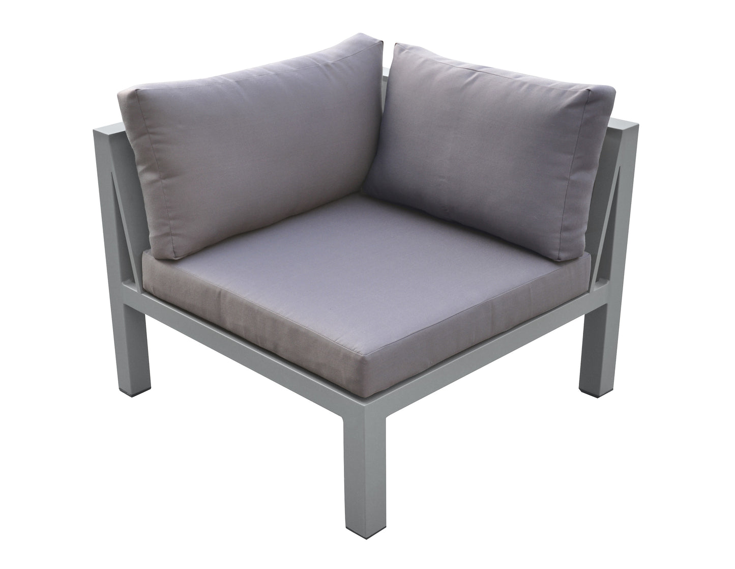 Cliff Patio Aluminum Sectional in Grey Powder Coated Finish