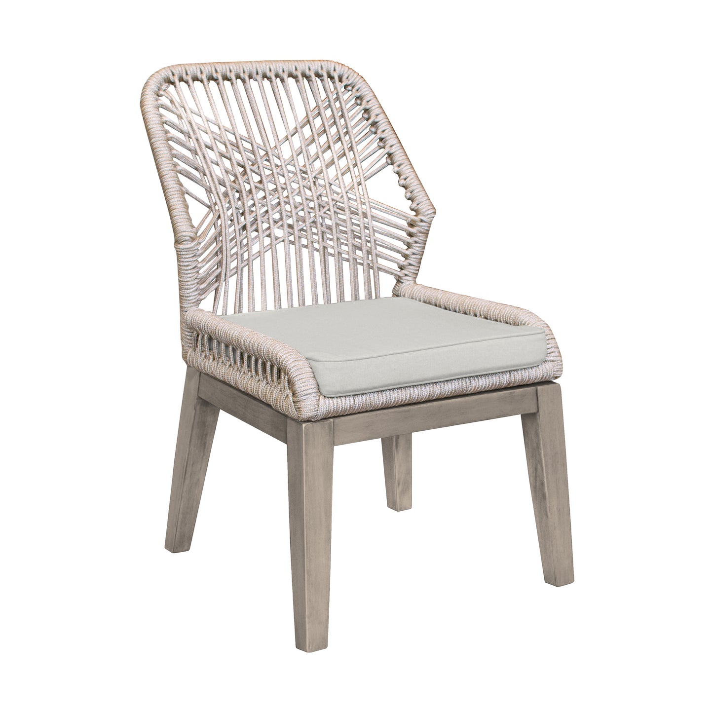 Costa Patio 7-Piece Dining Table Set with Side Chairs in Grey Acacia Wood and