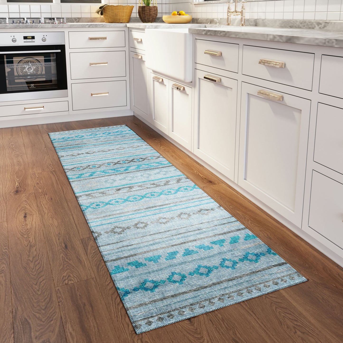 Indoor/Outdoor Sedona SN10 Skydust Washable 2'3" x 7'6" Runner Rug