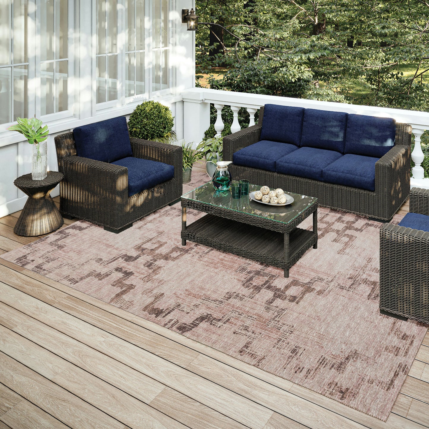 Indoor/Outdoor Sedona SN15 Walnut Washable 10' x 14' Rug