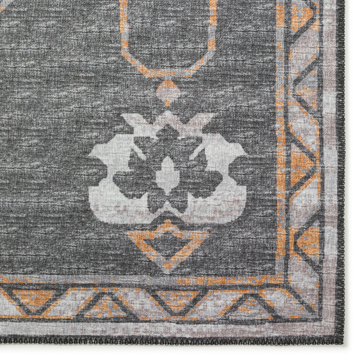 Indoor/Outdoor Sedona SN16 Charcoal Washable 2'3" x 12' Runner Rug