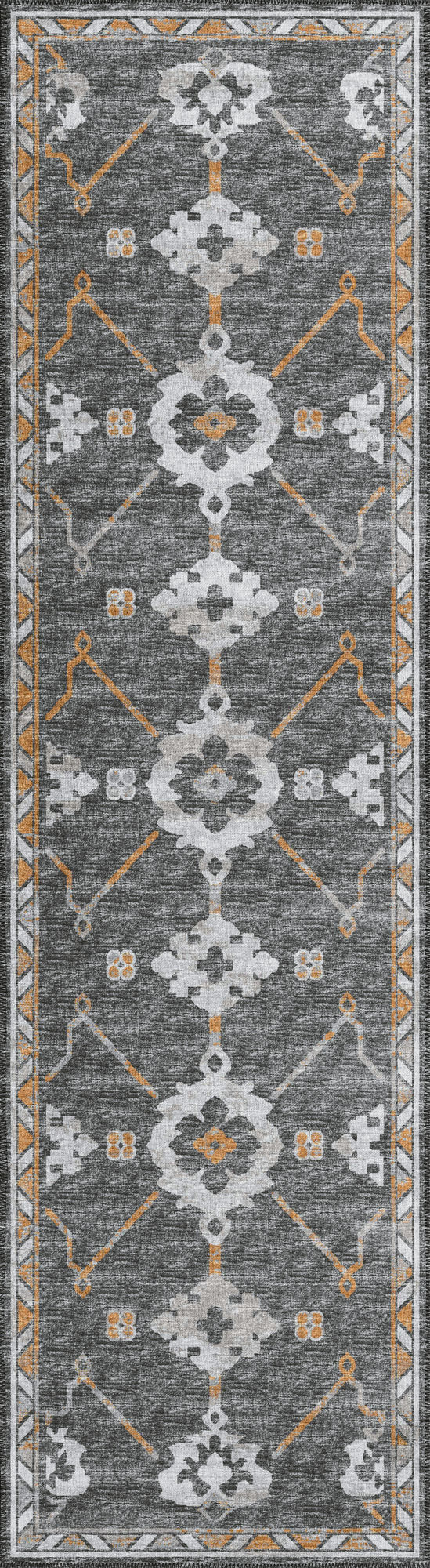 Indoor/Outdoor Sedona SN16 Charcoal Washable 2'3" x 7'6" Runner Rug