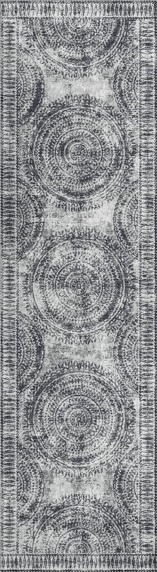 Indoor/Outdoor Sedona SN7 Pewter Washable 2'3" x 10' Runner Rug
