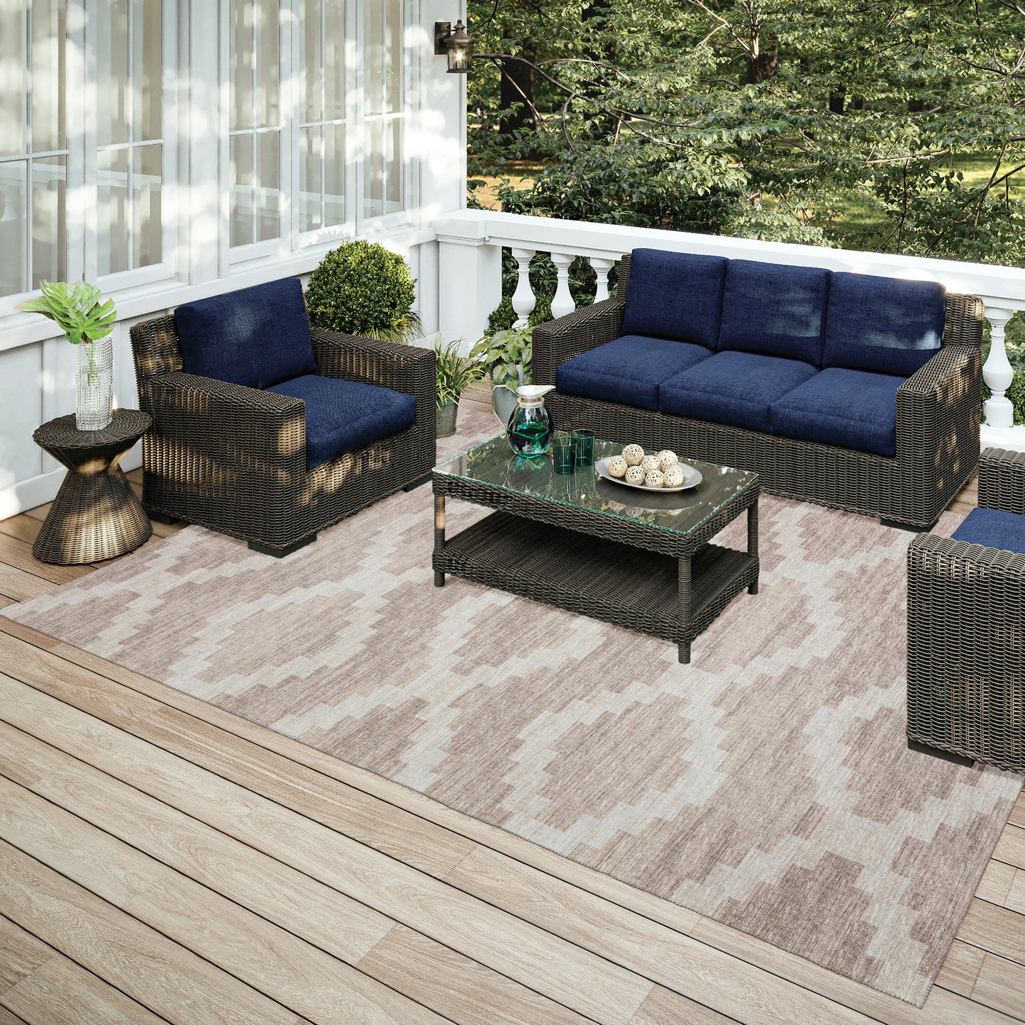 Indoor/Outdoor Sedona SN9 Taupe Washable 10' x 14' Rug