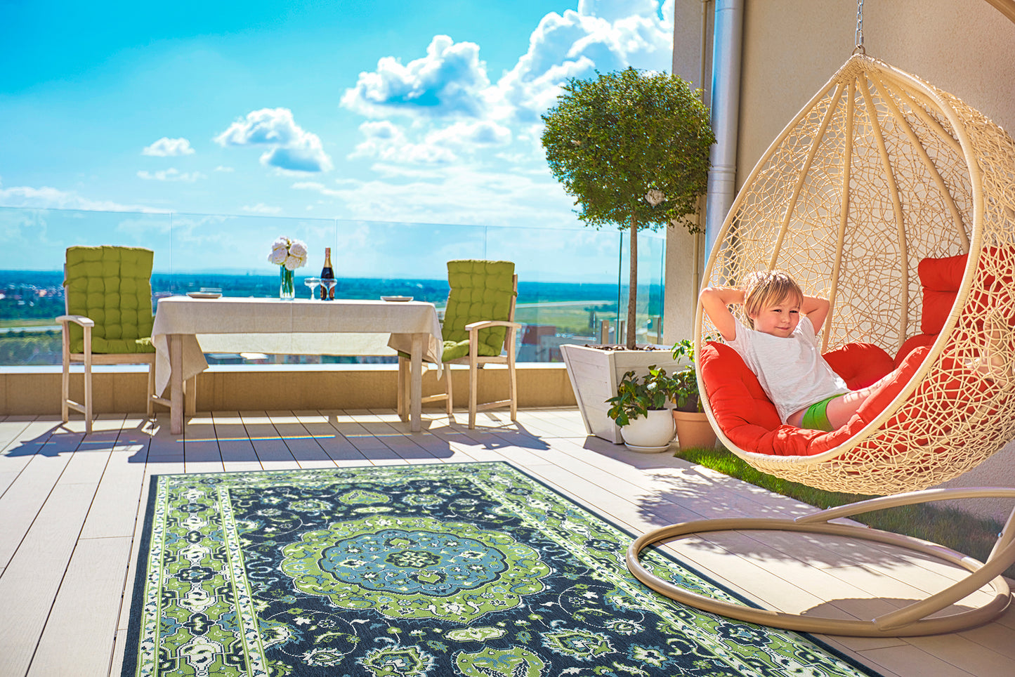 Kaleen Sunice Collection SUN13-22 Navy Area Rug 3'6" x 5'6"