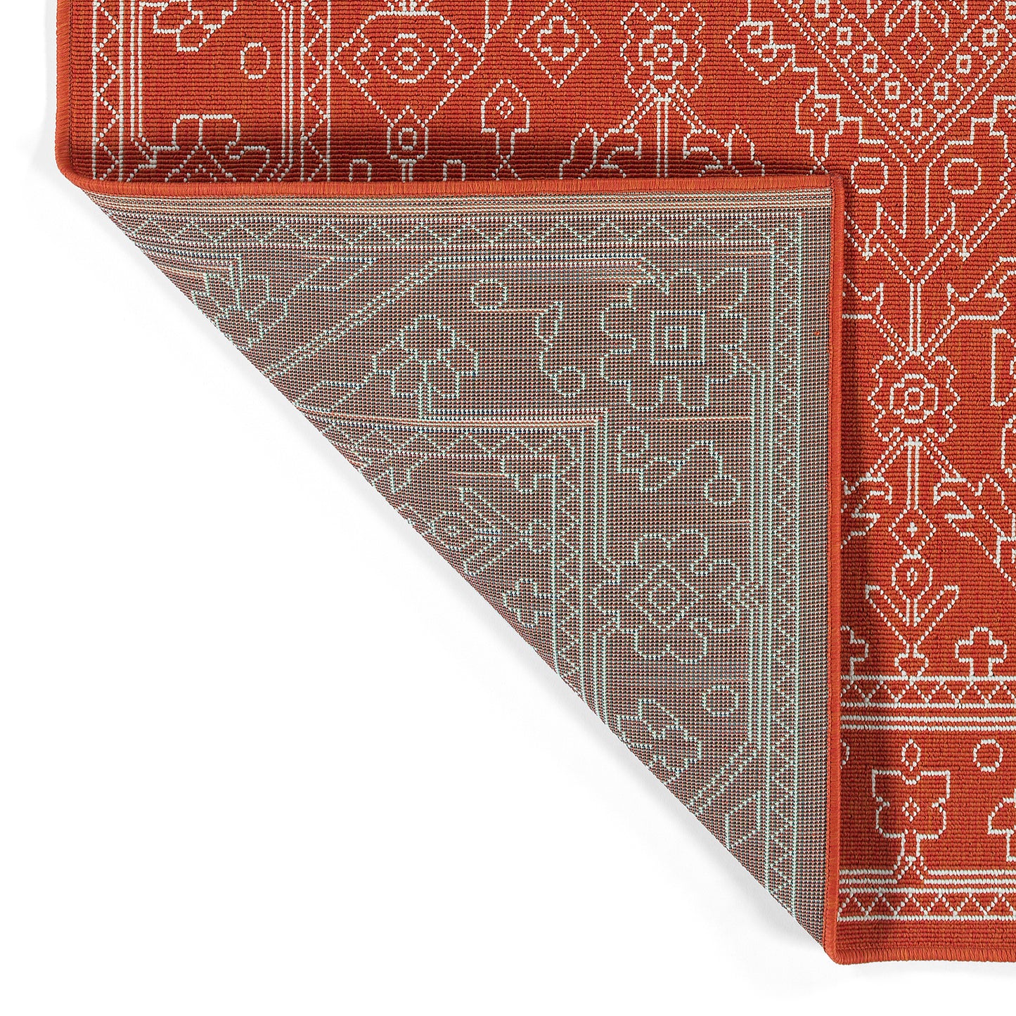 Kaleen Sunice Collection Tangerine White Throw Rug 2'5" x 3'9"