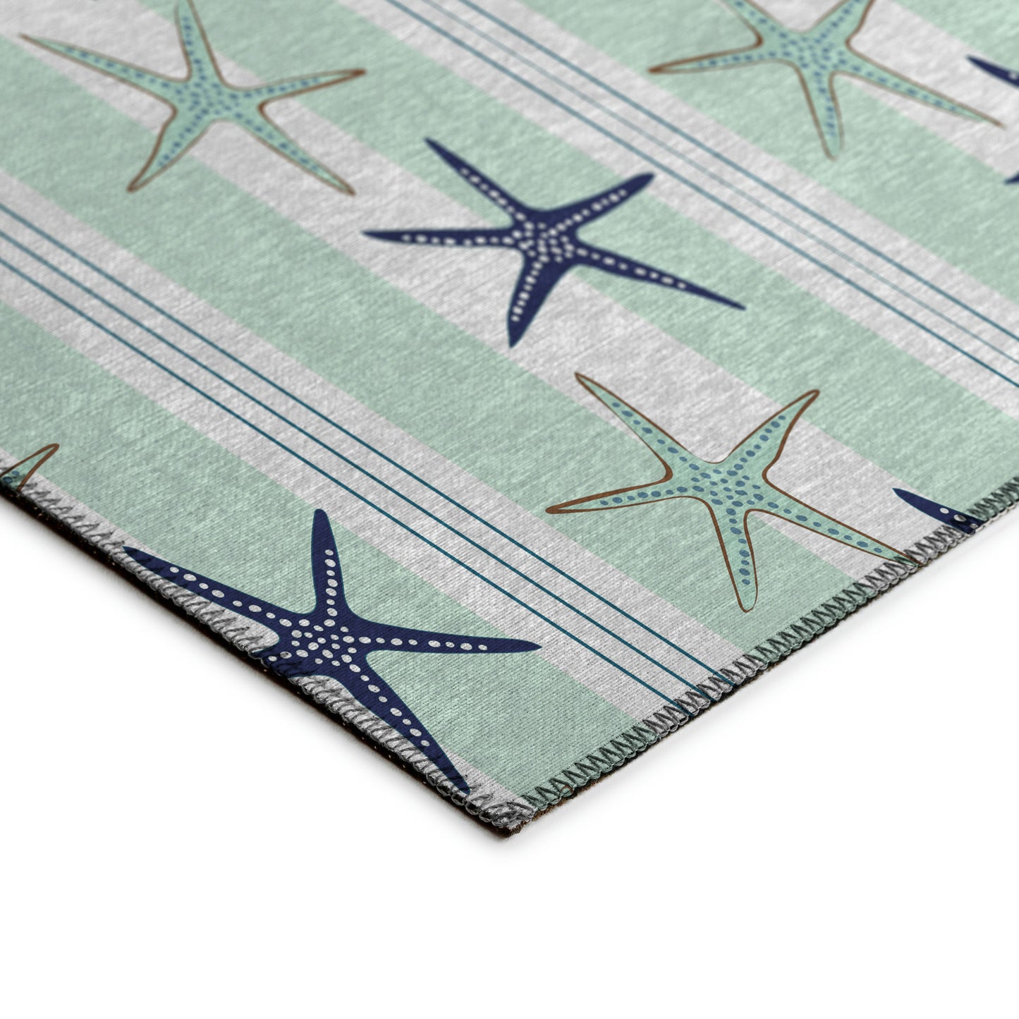Indoor/Outdoor Seabreeze SZ12 Mist Washable 2'3" x 7'6" Runner Rug