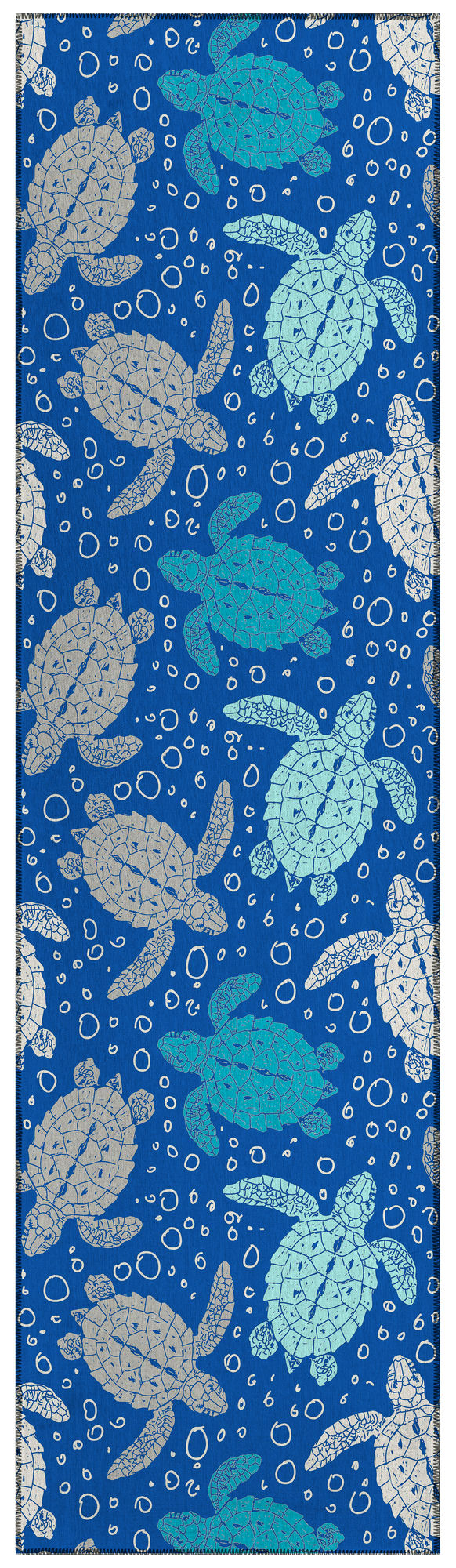 Indoor/Outdoor Seabreeze SZ13 Navy Washable 2'3" x 7'6" Runner Rug