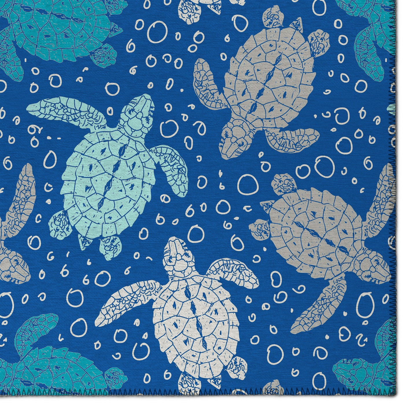 Indoor/Outdoor Seabreeze SZ13 Navy Washable 2'3" x 7'6" Runner Rug