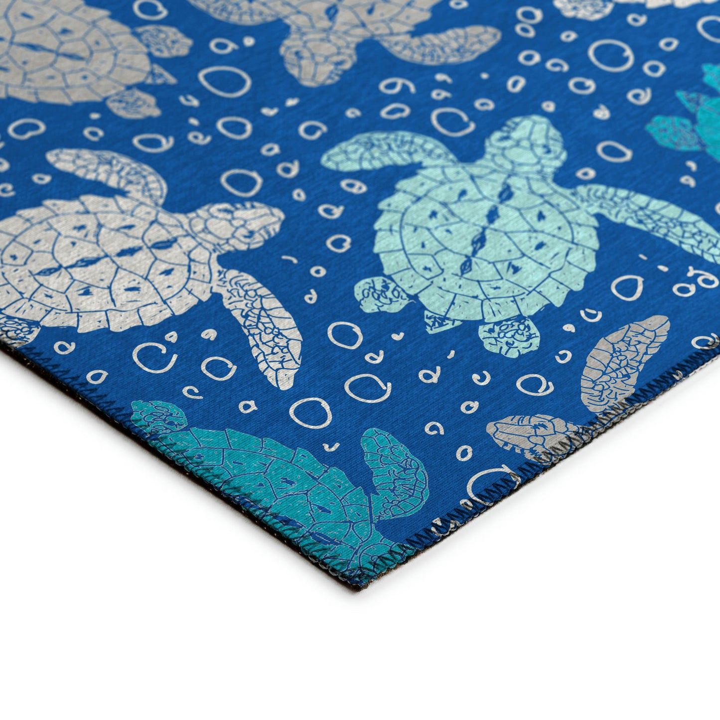 Indoor/Outdoor Seabreeze SZ13 Navy Washable 2'3" x 7'6" Runner Rug