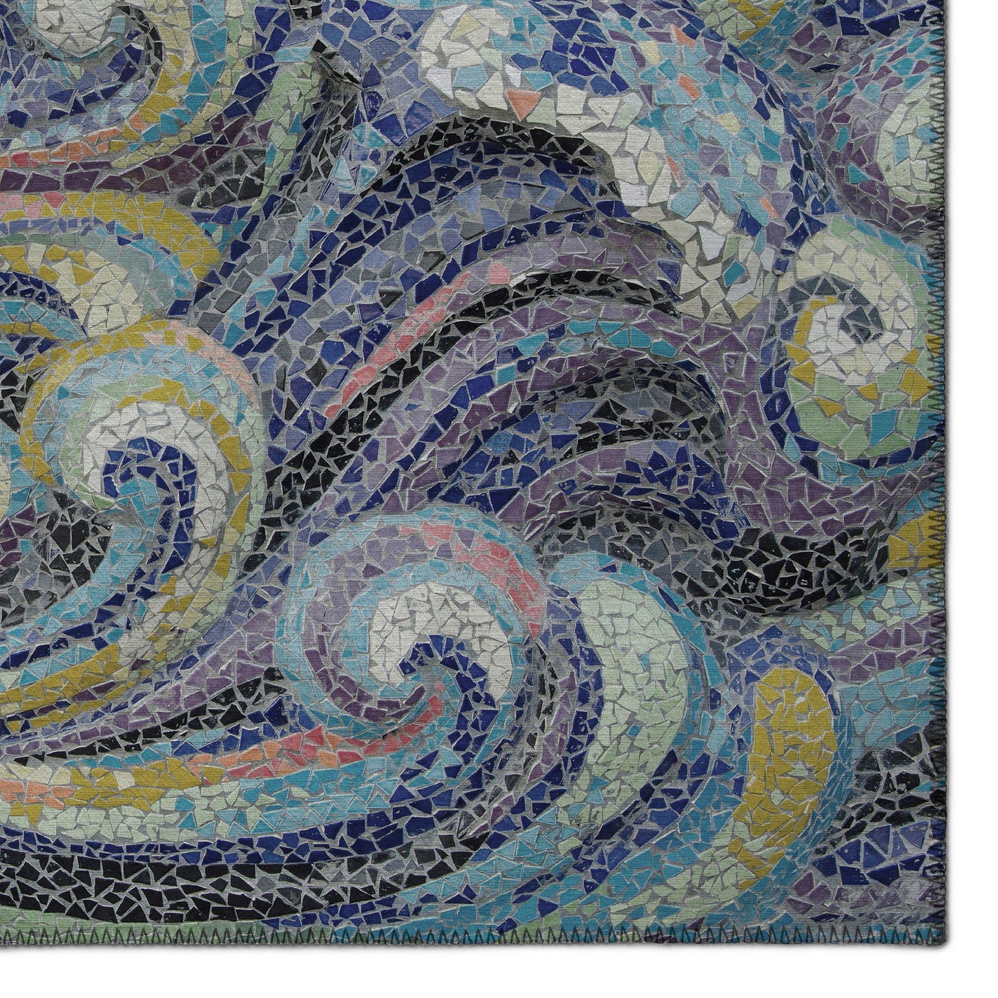 Indoor/Outdoor Seabreeze SZ14 Ink Washable 2'3" x 7'6" Runner Rug