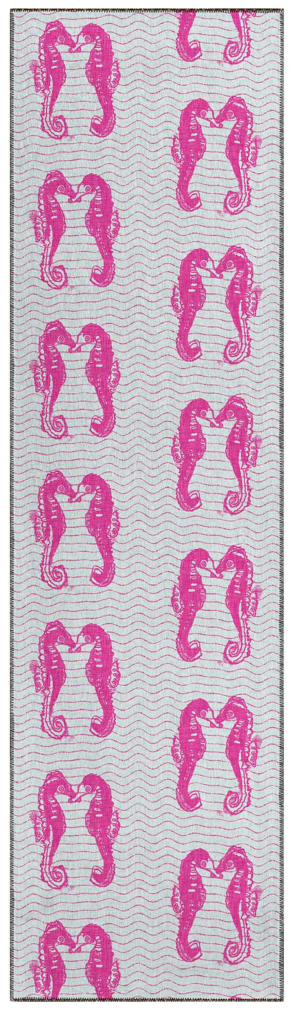 Indoor/Outdoor Seabreeze SZ15 Flamingo Washable 2'3" x 7'6" Runner Rug