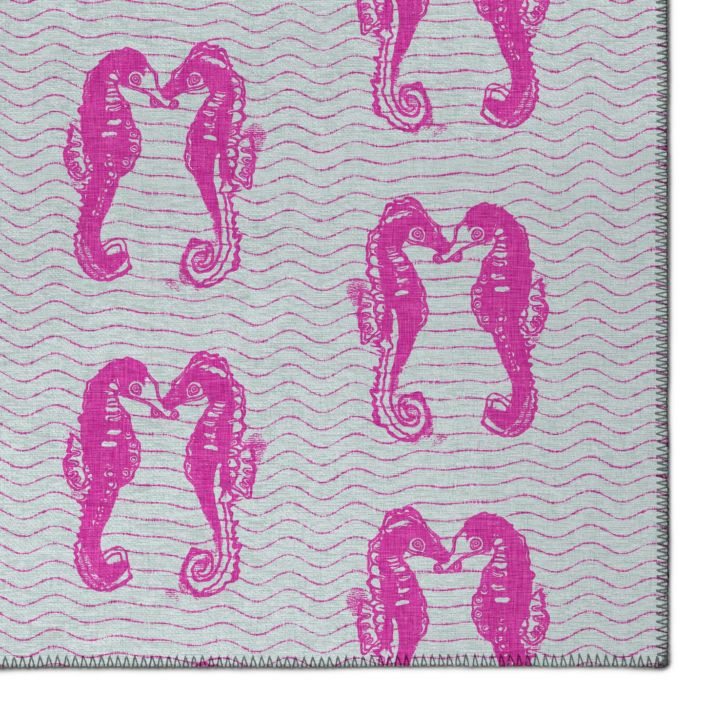Indoor/Outdoor Seabreeze SZ15 Flamingo Washable 2'3" x 7'6" Runner Rug