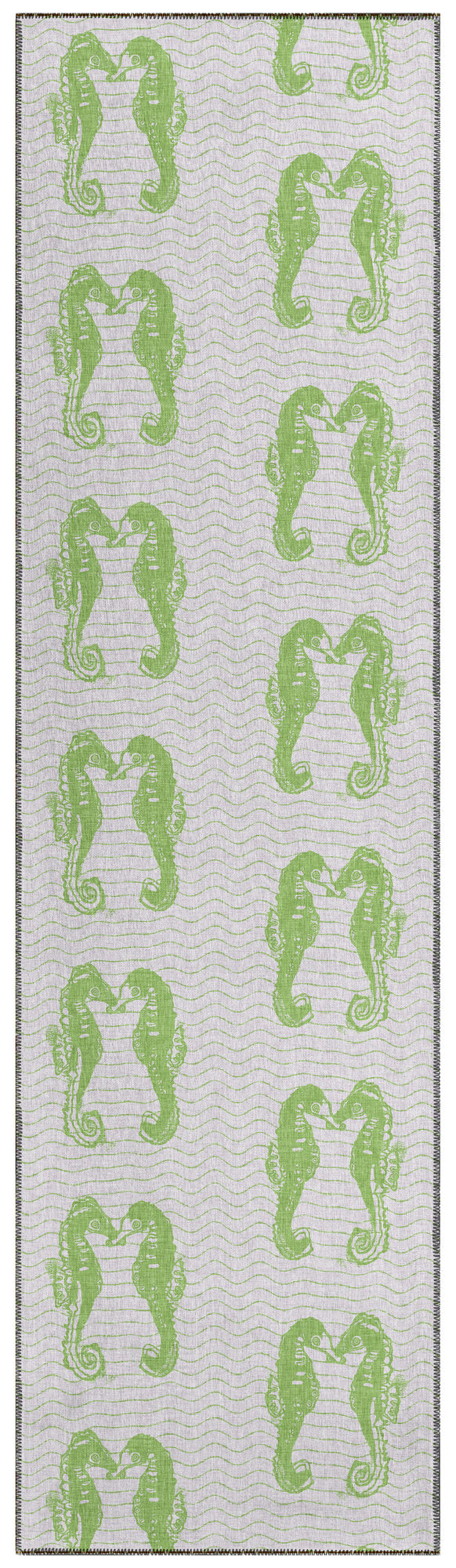 Indoor/Outdoor Seabreeze SZ15 Lime-In Washable 2'3" x 7'6" Runner Rug