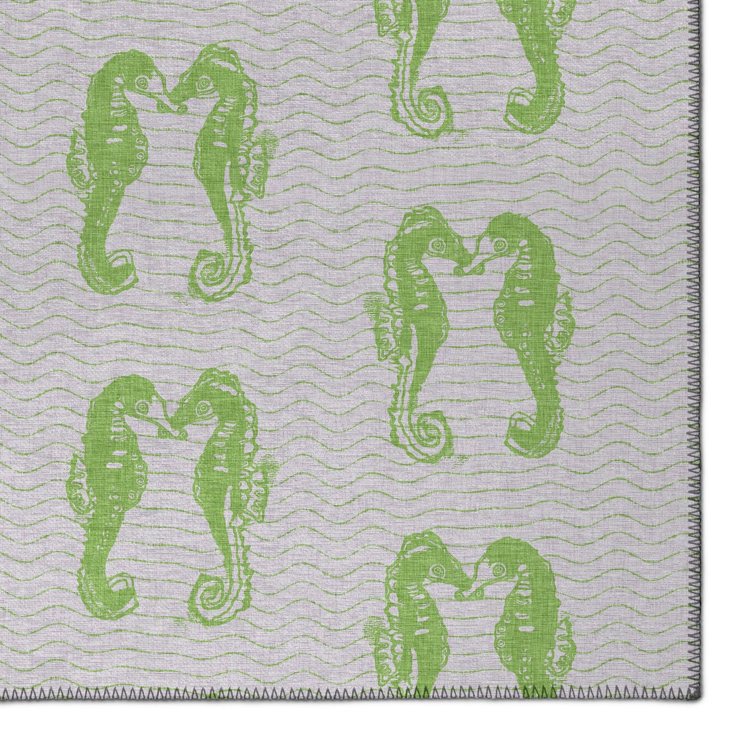 Indoor/Outdoor Seabreeze SZ15 Lime-In Washable 2'3" x 7'6" Runner Rug
