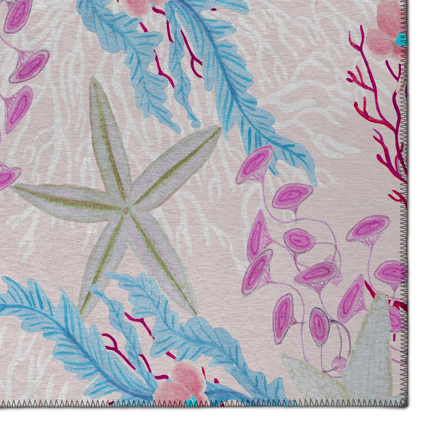 Indoor/Outdoor Seabreeze SZ1 Blush Washable 2'3" x 7'6" Runner Rug