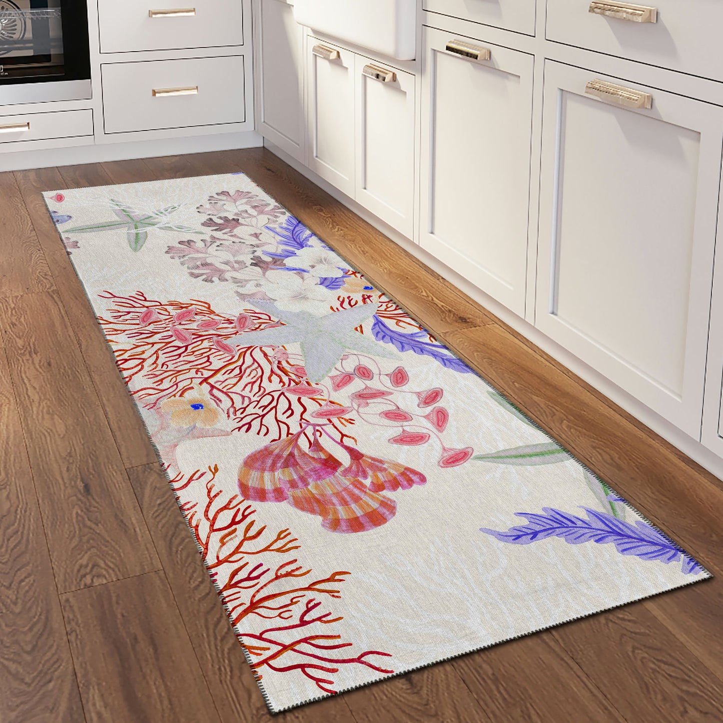 Indoor/Outdoor Seabreeze SZ1 Ivory Washable 2'3" x 7'6" Runner Rug