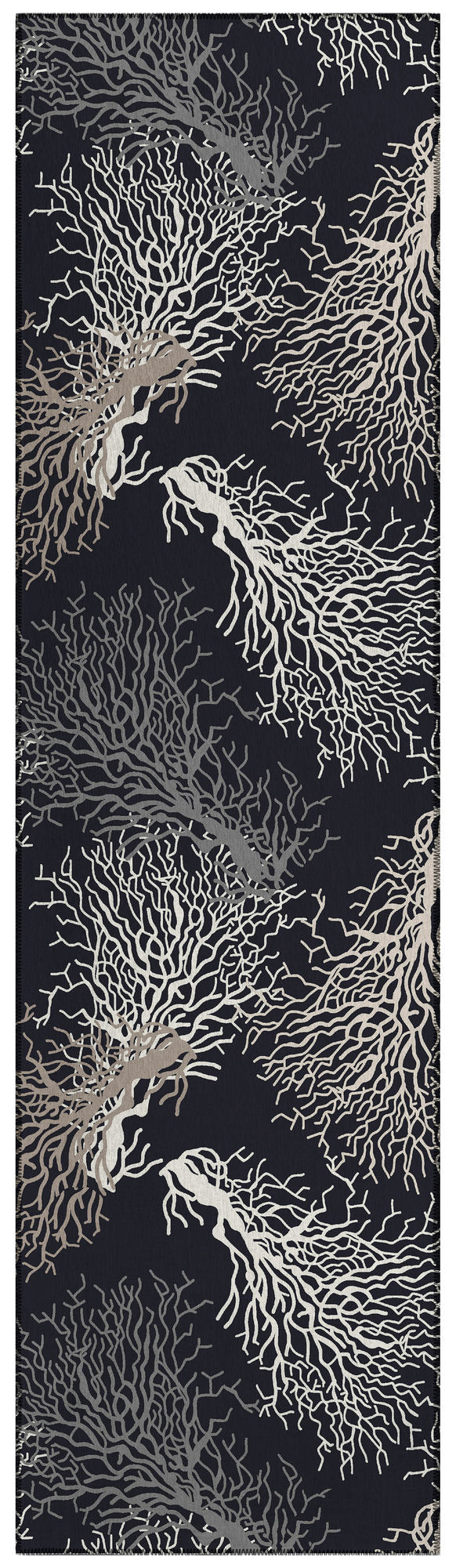 Indoor/Outdoor Seabreeze SZ3 Black Washable 2'3" x 7'6" Runner Rug