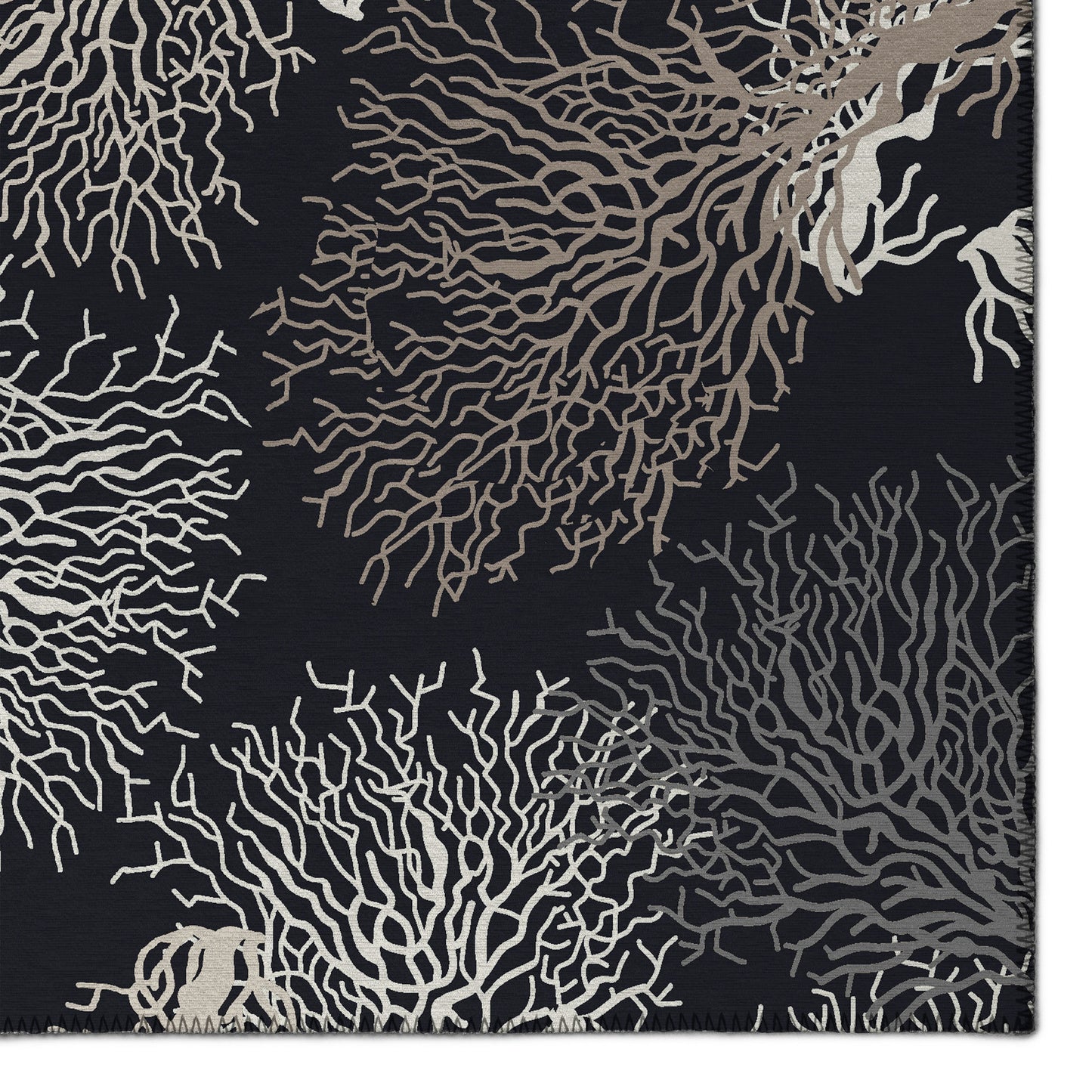Indoor/Outdoor Seabreeze SZ3 Black Washable 2'3" x 7'6" Runner Rug