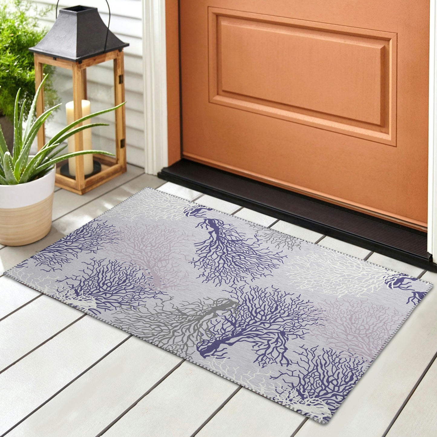 Indoor/Outdoor Seabreeze SZ3 Lavender Washable 1'8" x 2'6" Rug