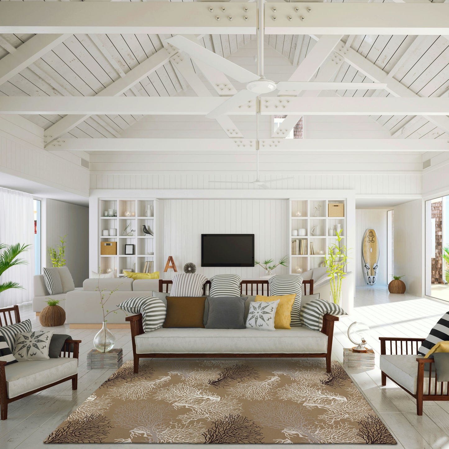 Indoor/Outdoor Seabreeze SZ3 Taupe Washable 9' x 12' Rug