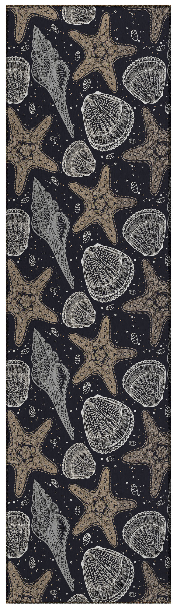 Indoor/Outdoor Seabreeze SZ4 Black Washable 2'3" x 7'6" Runner Rug