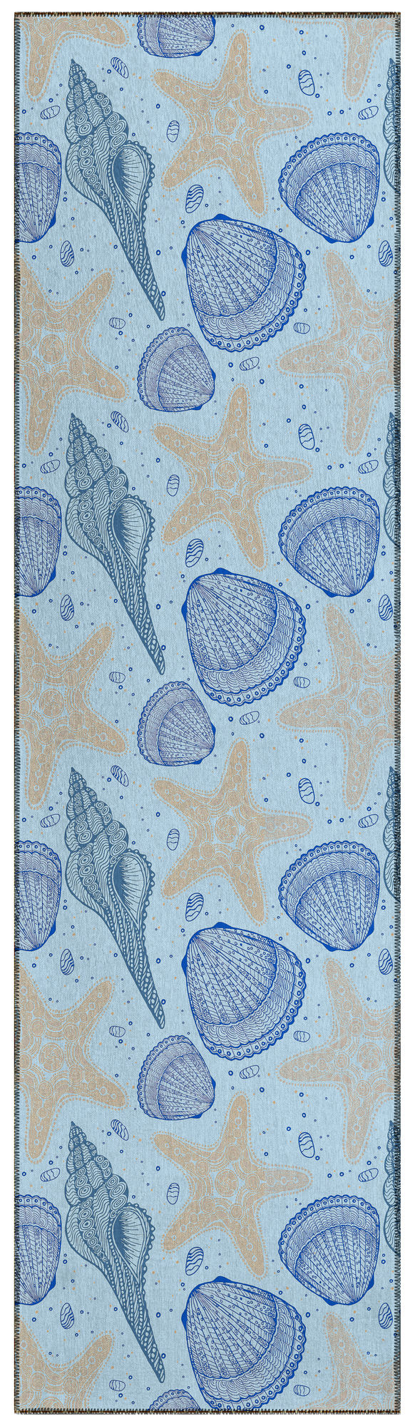 Indoor/Outdoor Seabreeze SZ4 Sky Washable 2'3" x 7'6" Runner Rug