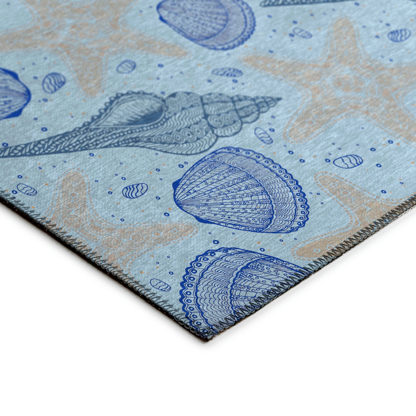 Indoor/Outdoor Seabreeze SZ4 Sky Washable 2'3" x 7'6" Runner Rug