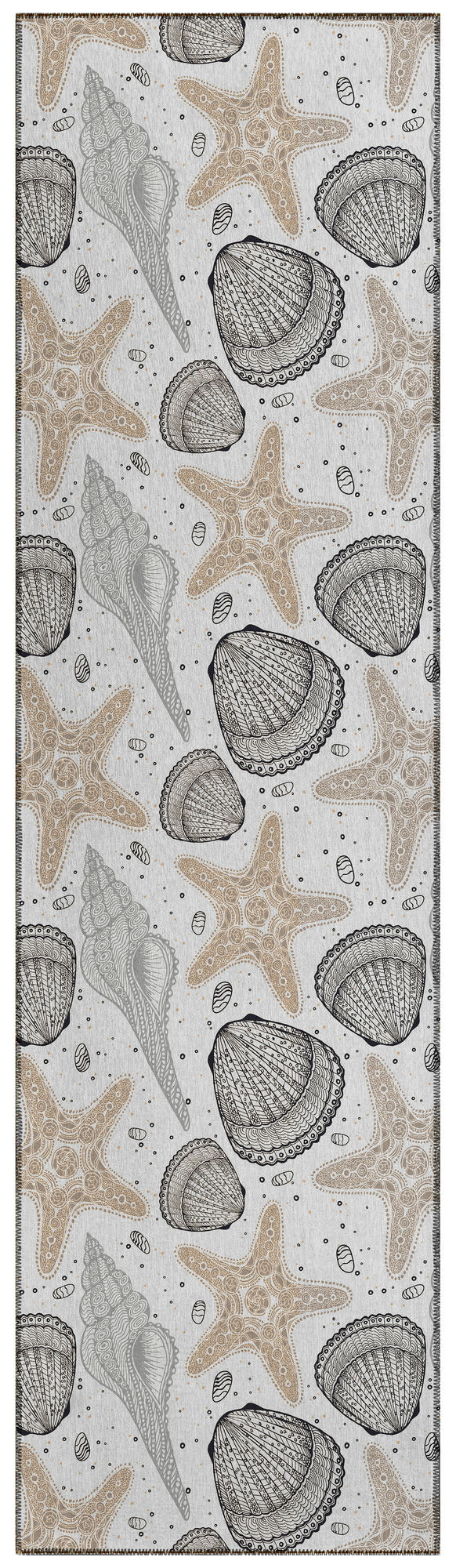 Indoor/Outdoor Seabreeze SZ4 Silver Washable 2'3" x 7'6" Runner Rug