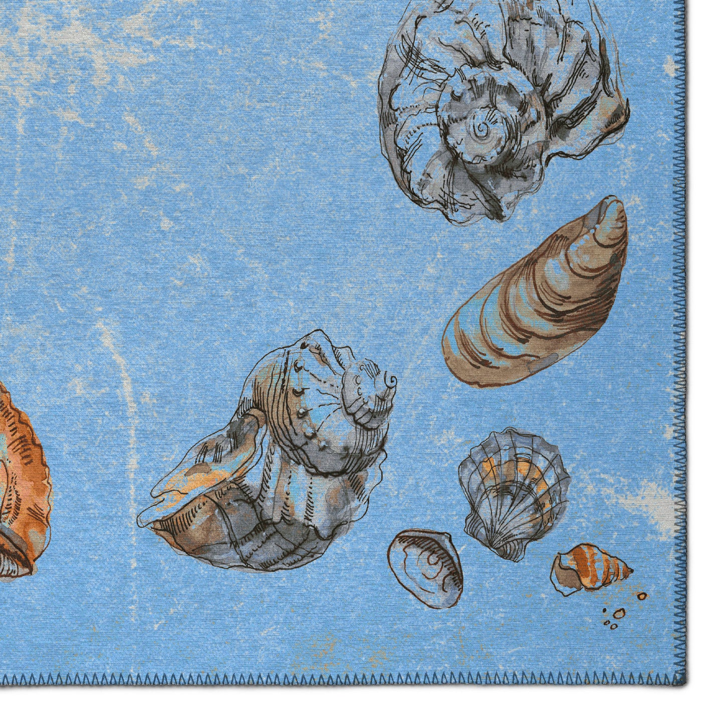 Indoor/Outdoor Seabreeze SZ9 Denim Washable 2'3" x 7'6" Runner Rug