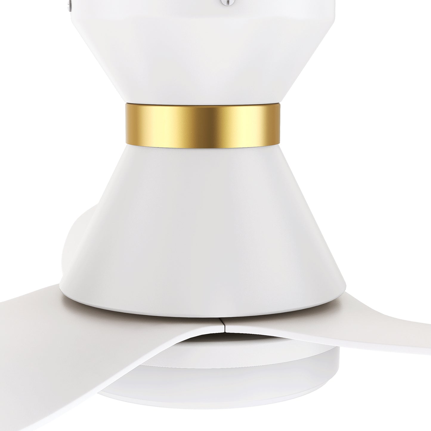 Ryatt 45 Inch 3-Blade Flush Mount Smart Ceiling Fan - White (Gold Detail)