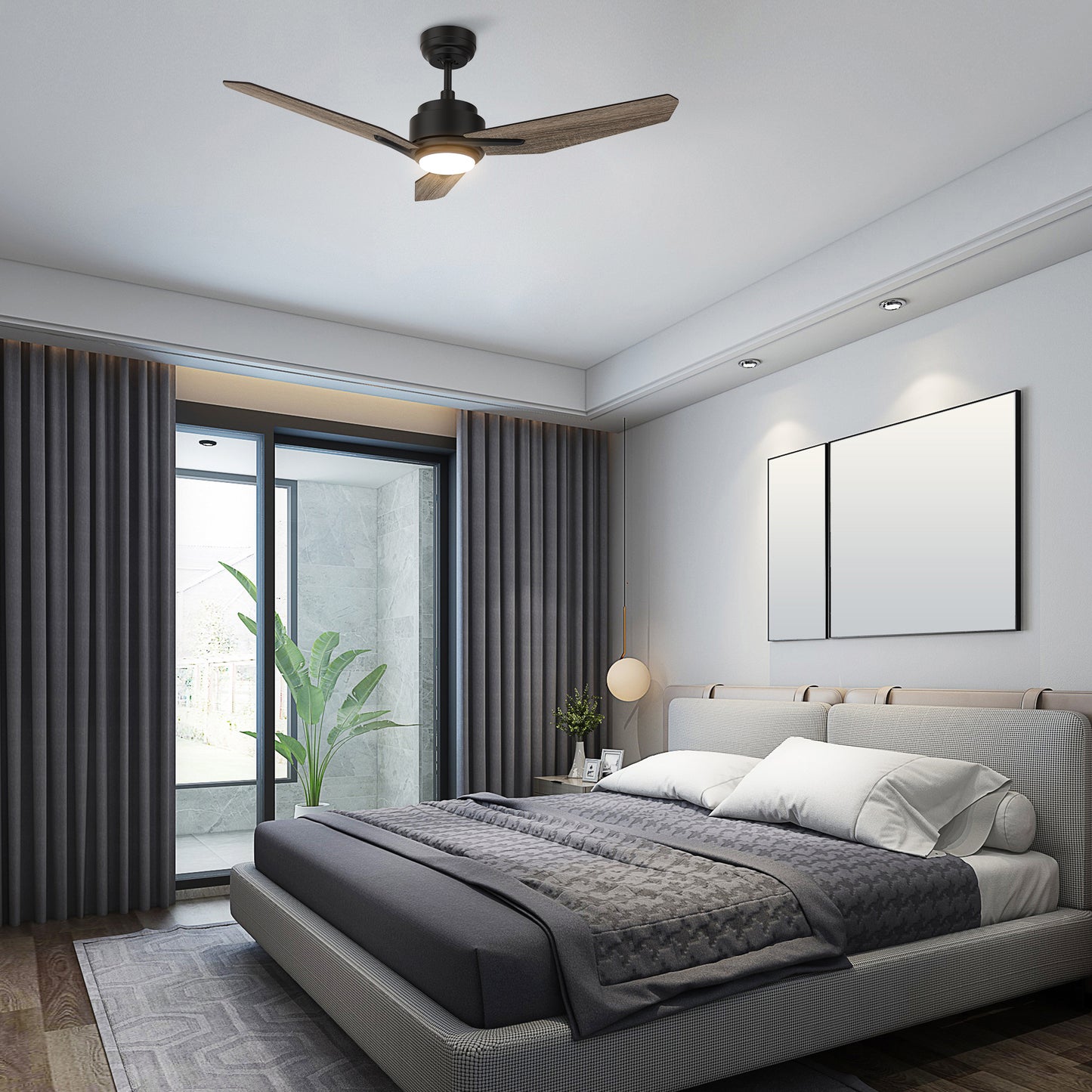Tracer 48 Inch 3-Blade Smart Ceiling Fan - Black