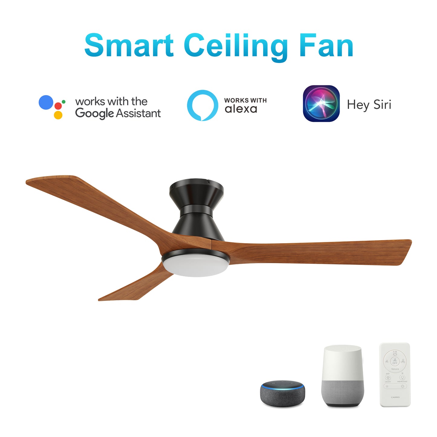 Nicolet 52 Inch 3-Blade Smart Ceiling Fan - Black
