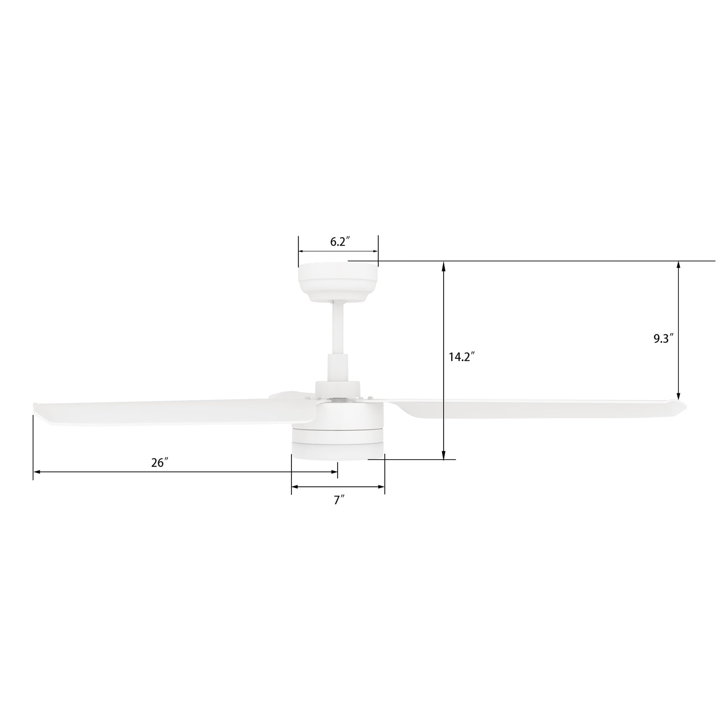Atticus 52 Inch 3-Blade Smart Ceiling Fan - White