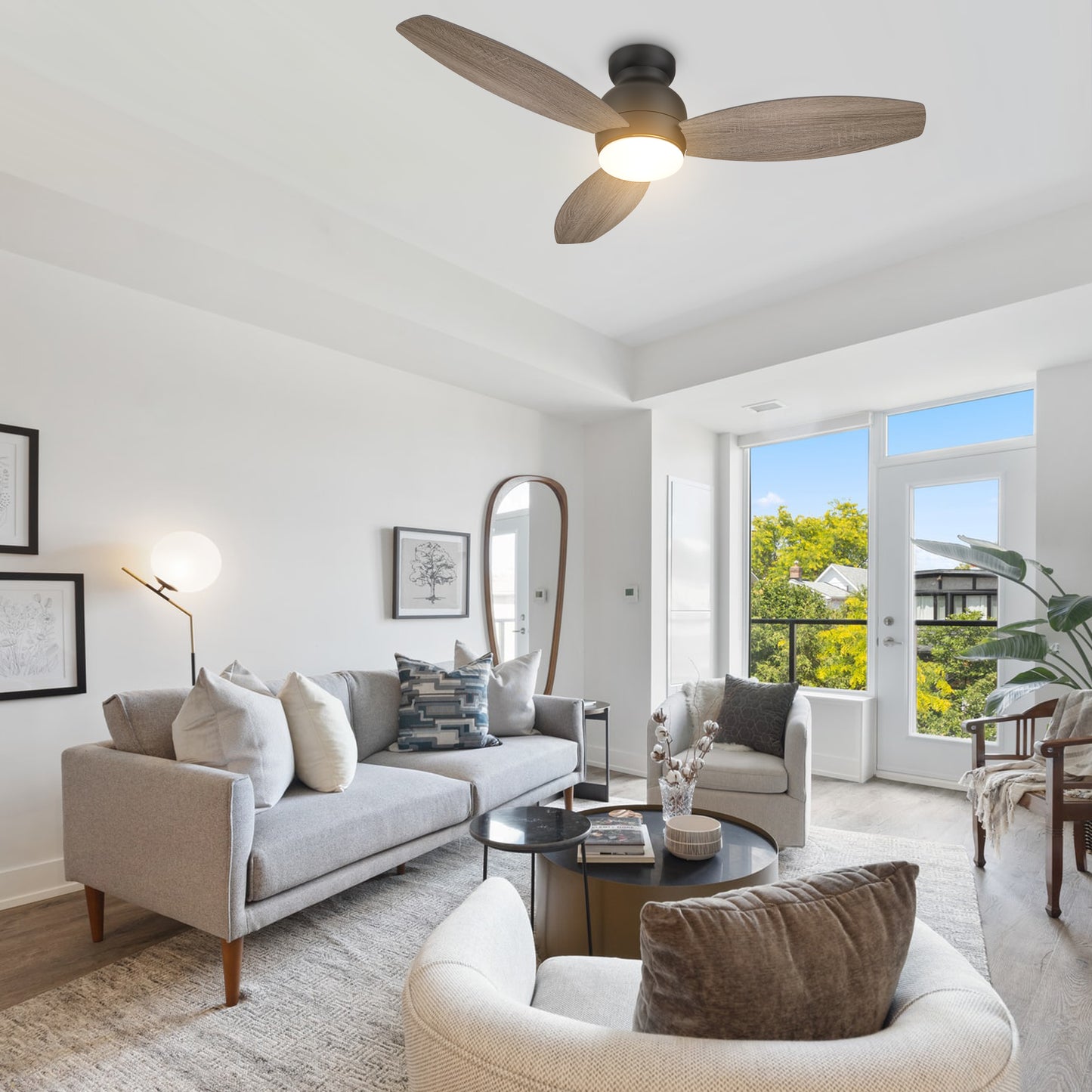 Trento 52 Inch 3-Blade Smart Ceiling Fan - Black