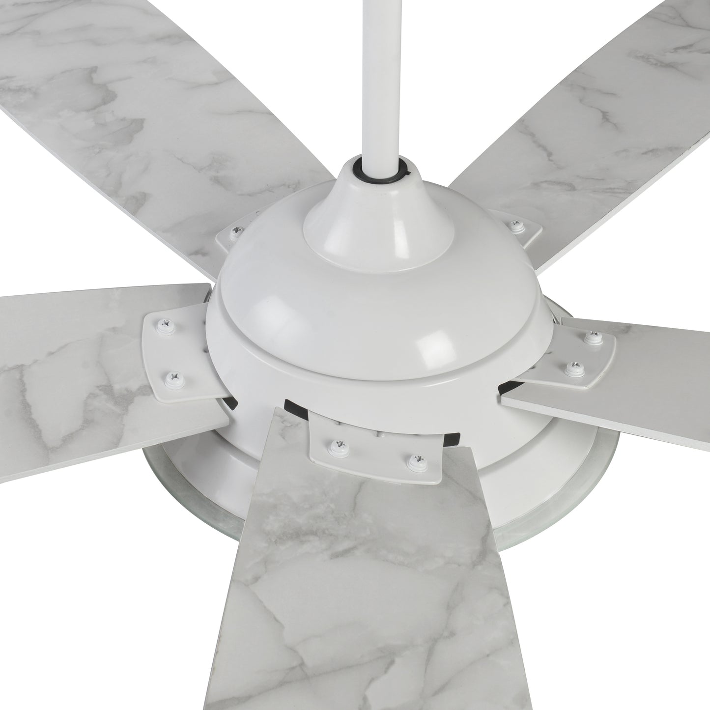 Journey 52-Inch Indoor/Outdoor Smart Ceiling Fan - Brushed Gold/White Marble