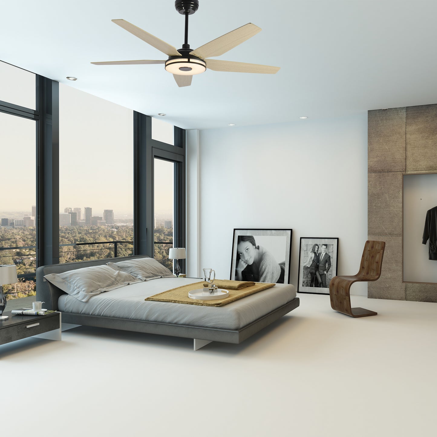 Elira 52-Inch Indoor/Outdoor Smart Ceiling Fan - Matte Black
