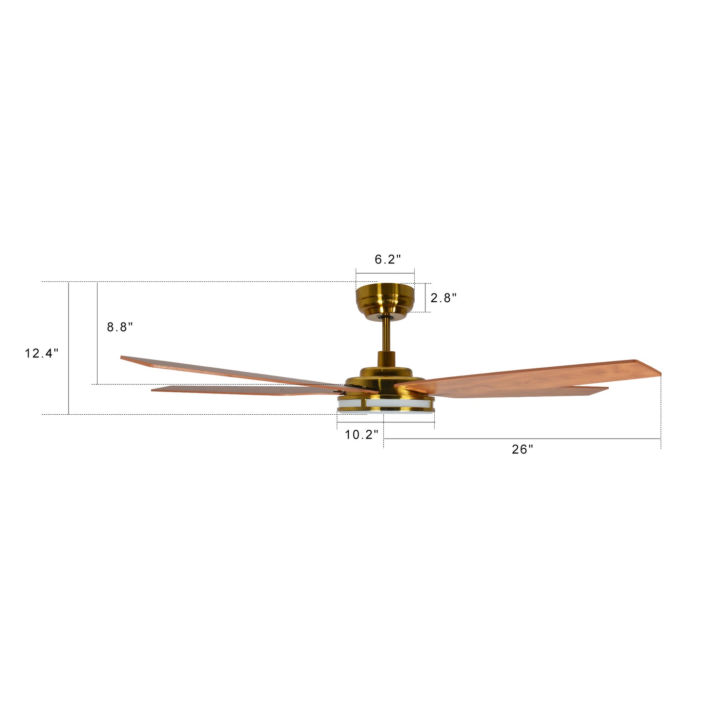 Elira 52-Inch Indoor/Outdoor Smart Ceiling Fan - Frosted Gray