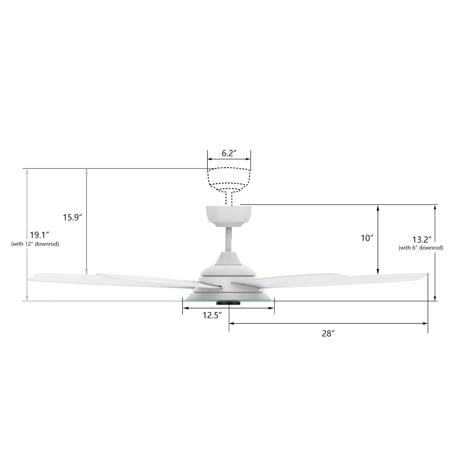 Journey 56 Inch 5-Blade Smart Ceiling Fan - White