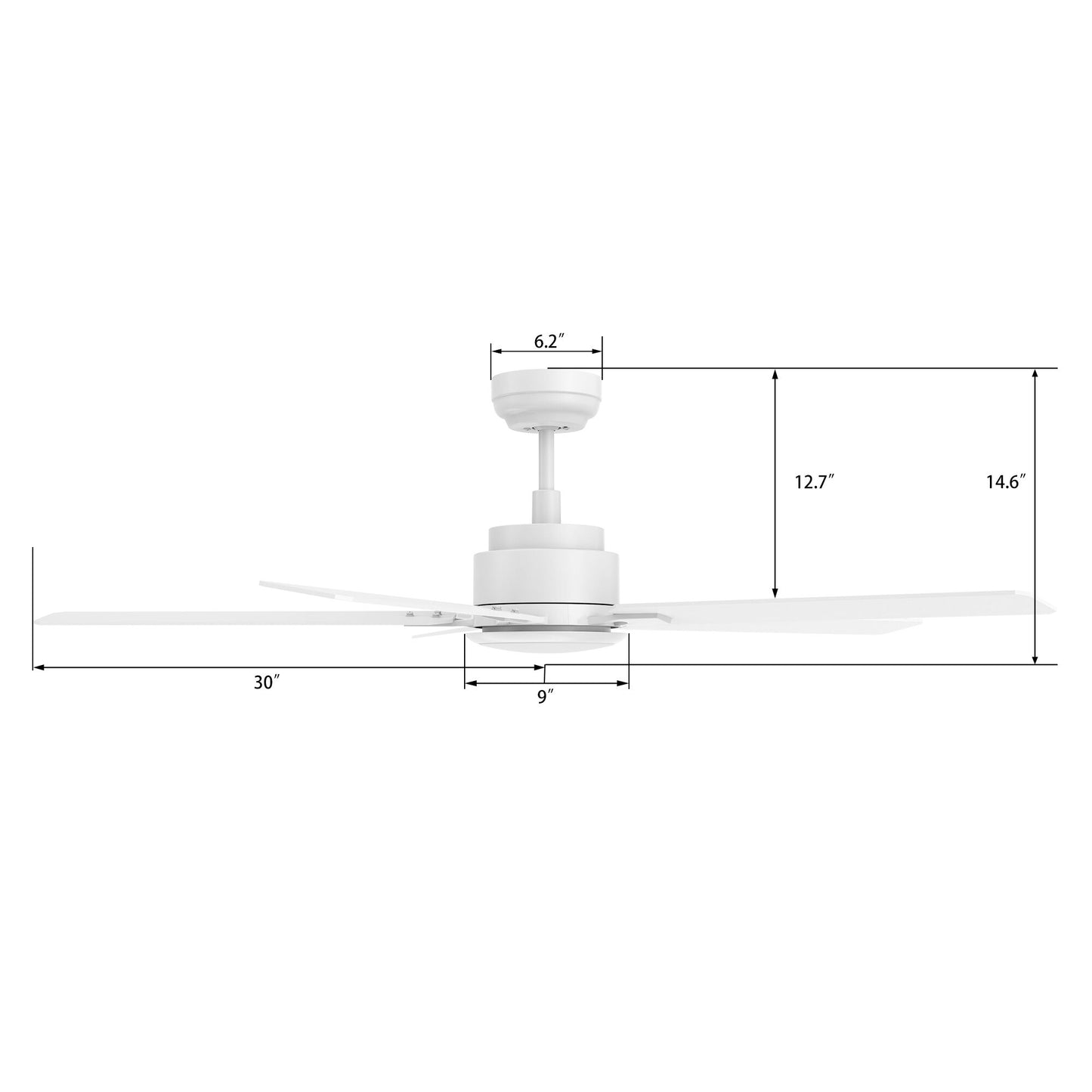 Espear 60 Inch 5-Blade Smart Ceiling Fan - White