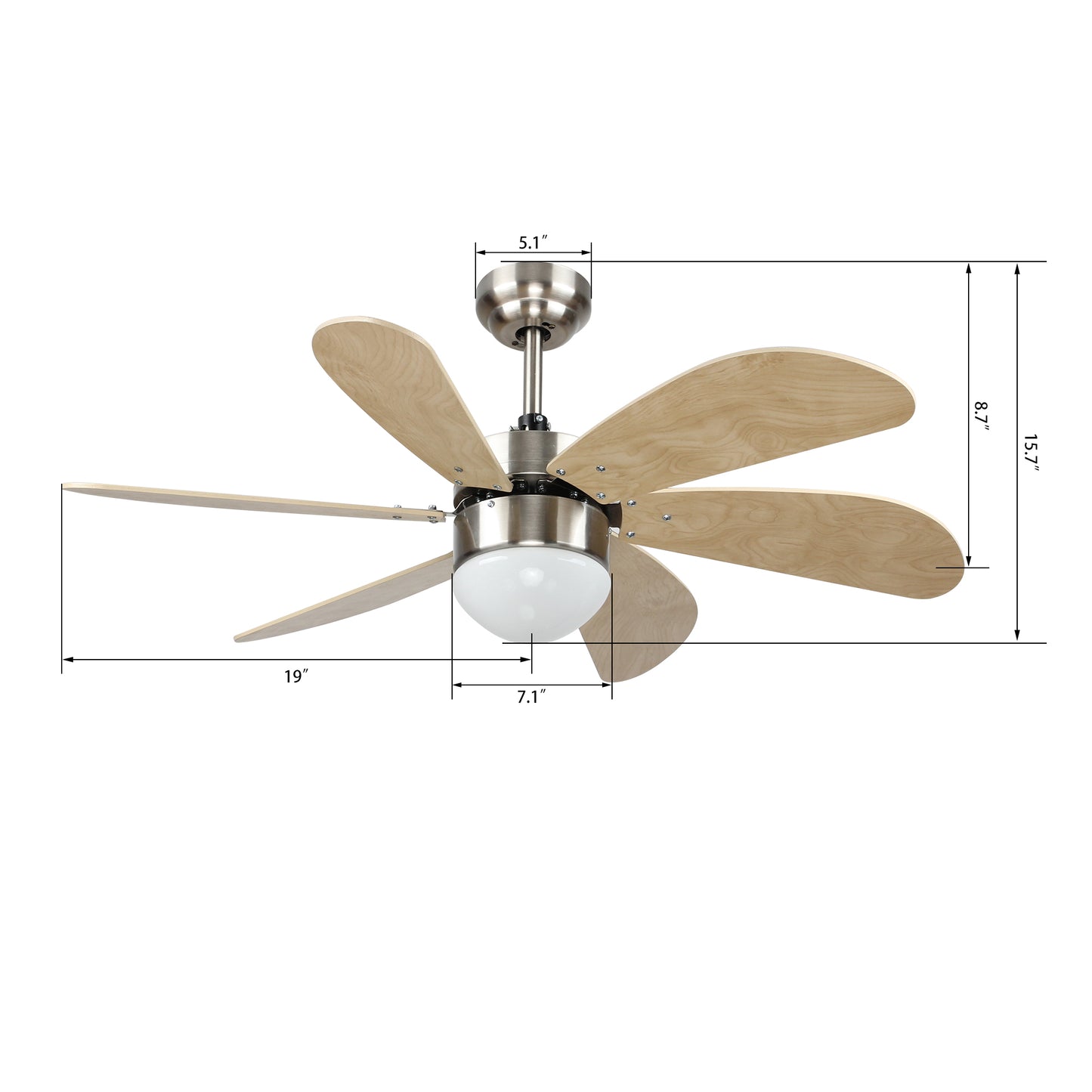 Metanoia 38 Inch 6-Blade Smart Ceiling Fan - Silver
